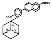 Molecule of adapalene pledgets